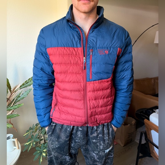 Mountain Hardwear Other - Mountain Hardwear Men's Two-Tone Blue and Red Puffer Jacket